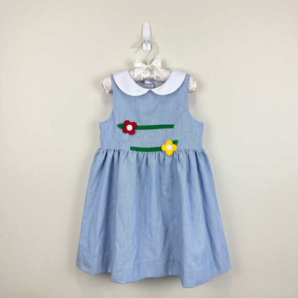 Florence Eiseman Other - Florence Eiseman Junior Cord Dress with Flowers Blue 4T NWT